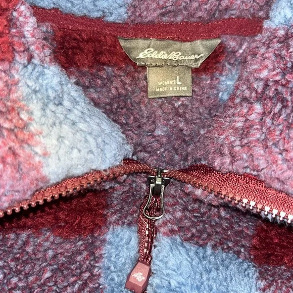 Plush Eddie Bauer Plaid Pullover Hoodie - Picture 3 of 4